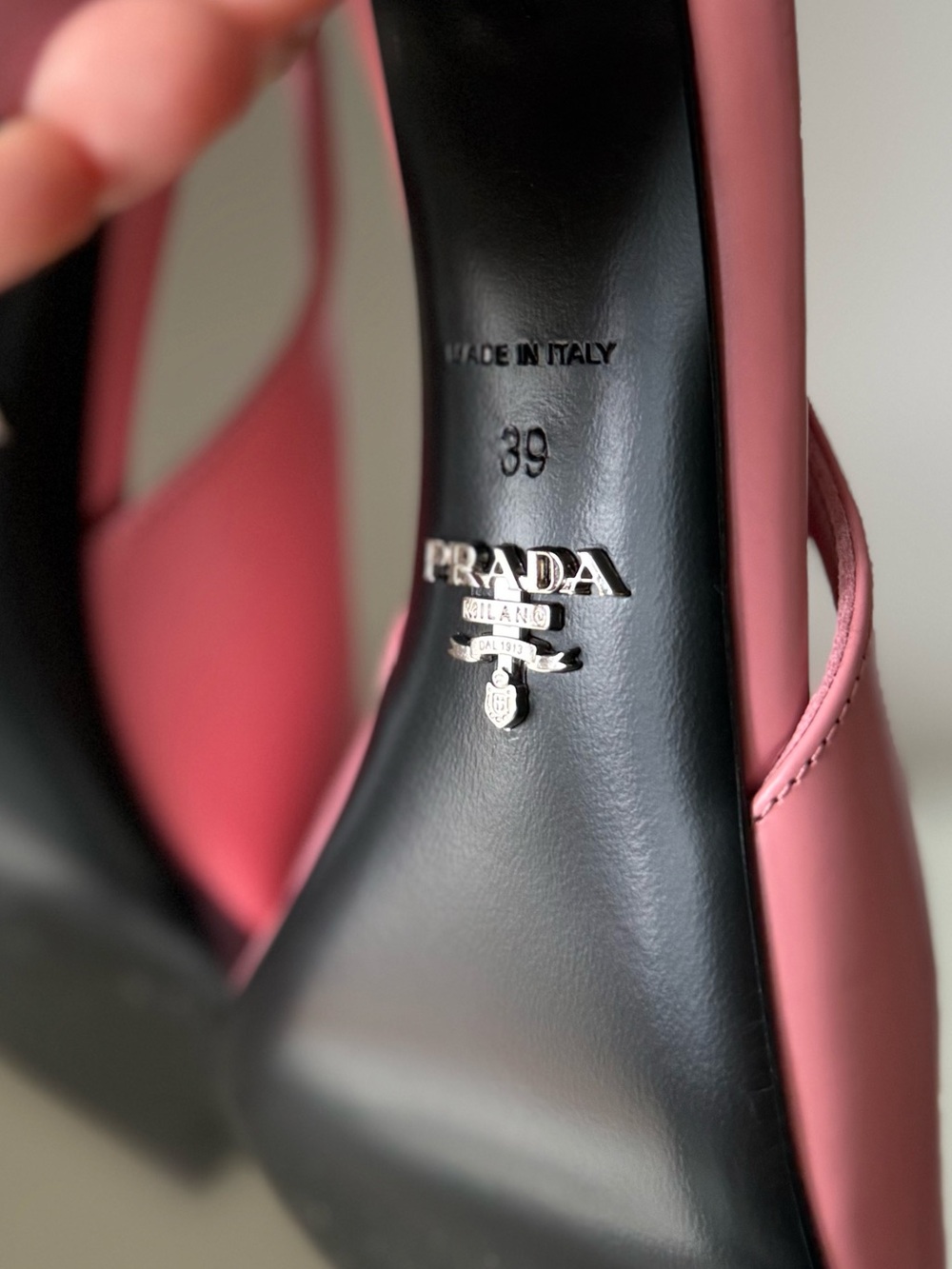 Prada 75mm brushed leather slingback pumps $1,270 39 - Picture 11 of 13